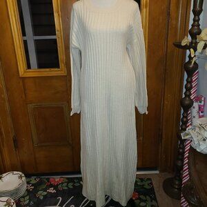 NWT Anthropologie Moon River Knit Sweater Dress Maxi Oatmeal SZ M Fit to XL